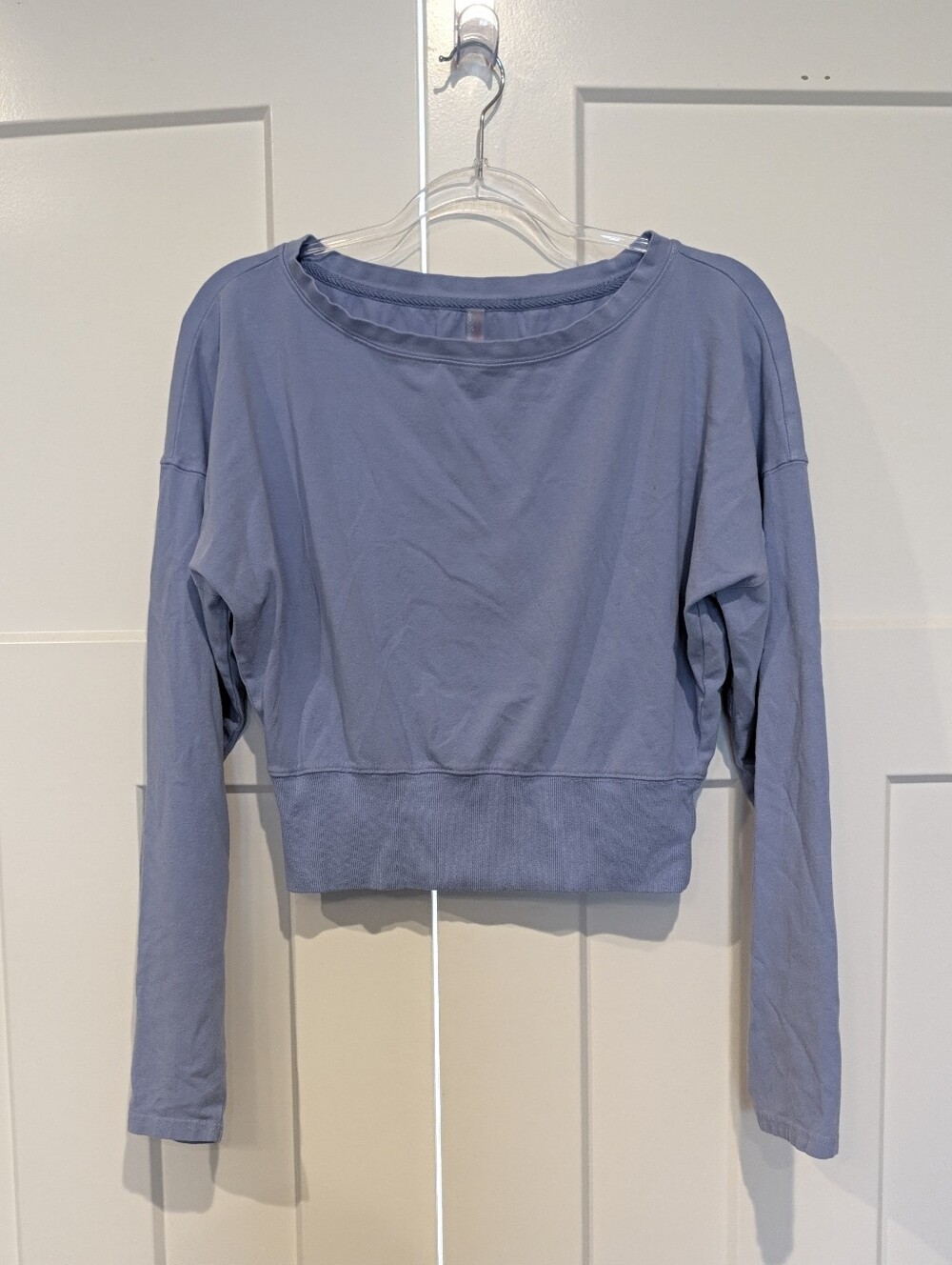 FP Movement by Free People Lavender-Blue Long Sleeve Crop Top